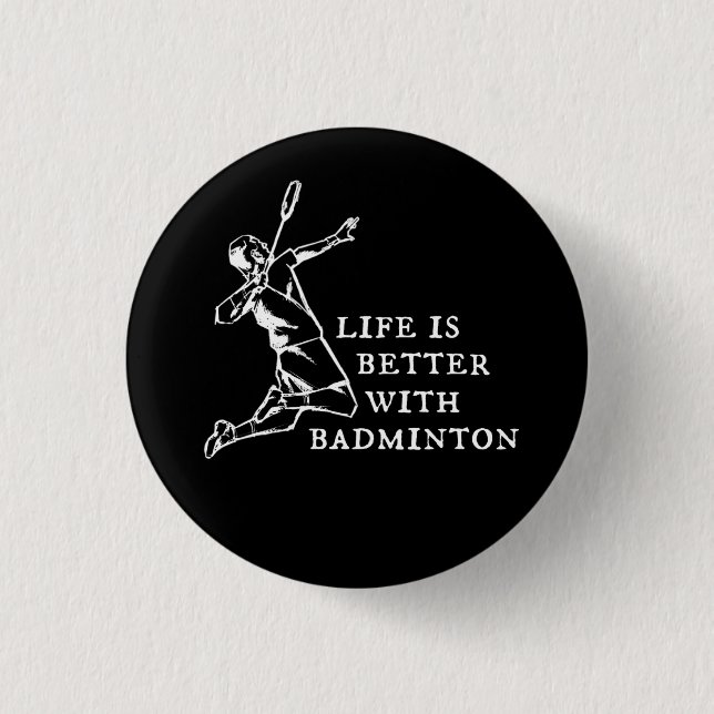 Badminton Player Gifts 1 Inch Round Button (Front)