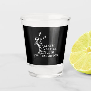 Badminton Player Gifts Shot Glass