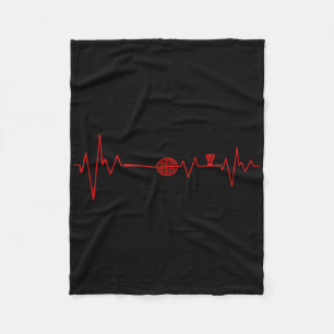 Badminton Player Heartbeat Racket Shuttle Sports Fleece Blanket