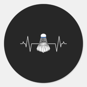 Badminton Player Heartline Racquet Sport Lover Shu Classic Round Sticker