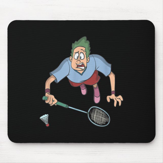 Badminton Player Jumping  Mouse Pad (Front)