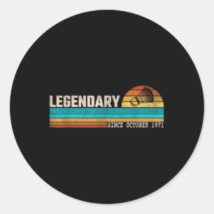 Badminton Player Legend Since October 1971 Birthda Classic Round Sticker