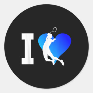 Badminton Player Mens Shuttle Squash Women  Classic Round Sticker