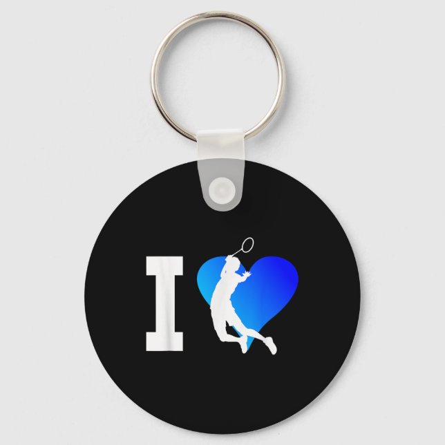 Badminton Player Mens Shuttle Squash Women  Keychain (Front)