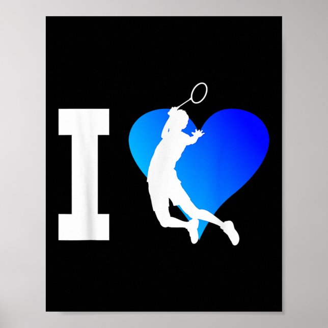 Badminton Player Mens Shuttle Squash Women  Poster (Front)