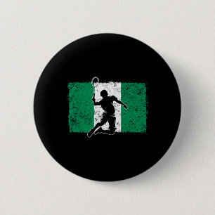 Badminton Player Nigeria Nigerian Flag Nigeria 2 Inch Round Button