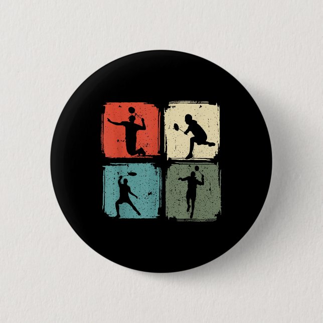 Badminton Player Outfit Badminton Player Shuttle  2 Inch Round Button (Front)