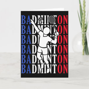 Badminton Player Players Coach Fans Boys Man Retro Card