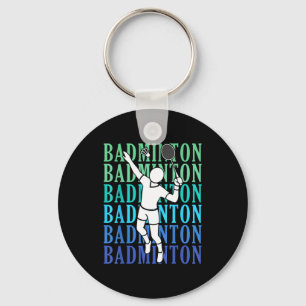 Badminton Player Players Coach Fans Boys Man Retro Keychain