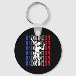 Badminton Player Players Coach Fans Boys Man Retro Keychain