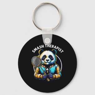 Badminton Player Pun Shuttle Smash Therapist Badmi Keychain