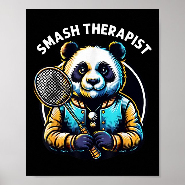 Badminton Player Pun Shuttle Smash Therapist Badmi Poster (Front)