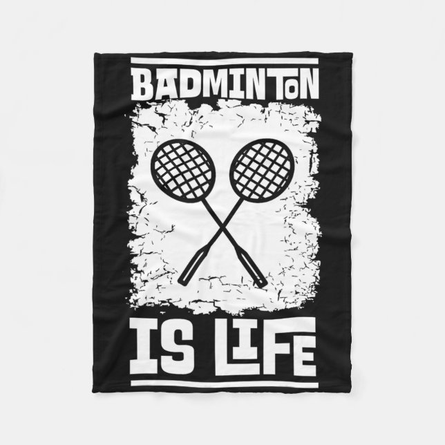 Badminton Player - Racket Shuttle Badminton  Fleece Blanket (Front)