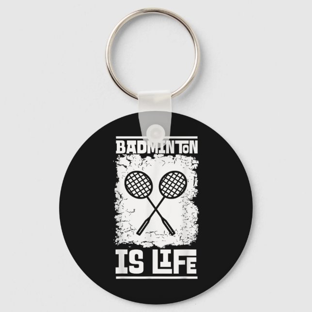 Badminton Player - Racket Shuttle Badminton  Keychain (Front)