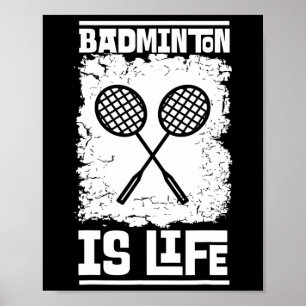 Badminton Player - Racket Shuttle Badminton  Poster