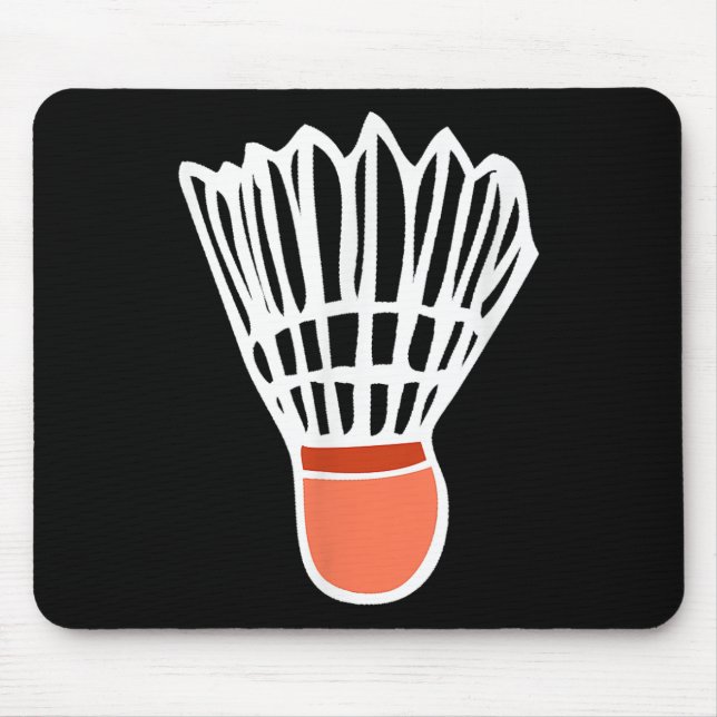 Badminton Player Racket Shuttle Illustration Sport Mouse Pad (Front)