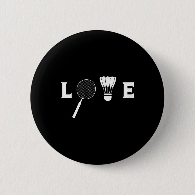 Badminton Player Racket Sports Shuttle Funny Badmi 2 Inch Round Button (Front)