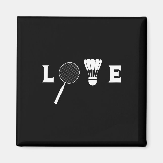 Badminton Player Racket Sports Shuttle Funny Badmi Magnet (Front)