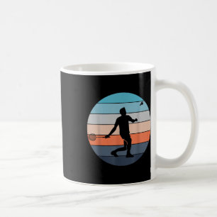 Badminton Player Racquet Sport Shuttle Retro Vinta Coffee Mug