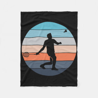 Badminton Player Racquet Sport Shuttle Retro Vinta Fleece Blanket