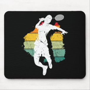 Badminton Player Retro Badminton Team Shuttle Play Mouse Pad