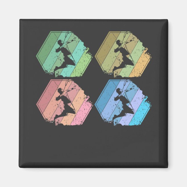 Badminton Player Retro Magnet (Front)