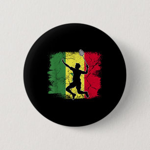 Badminton Player Senegalese Flag Senegal 2 Inch Round Button