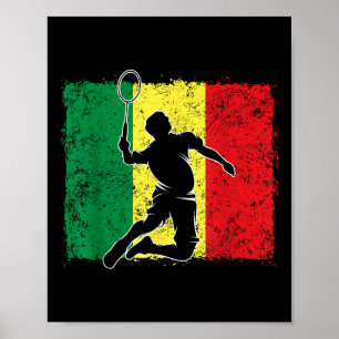 Badminton Player Senegalese Flag Senegal  Poster