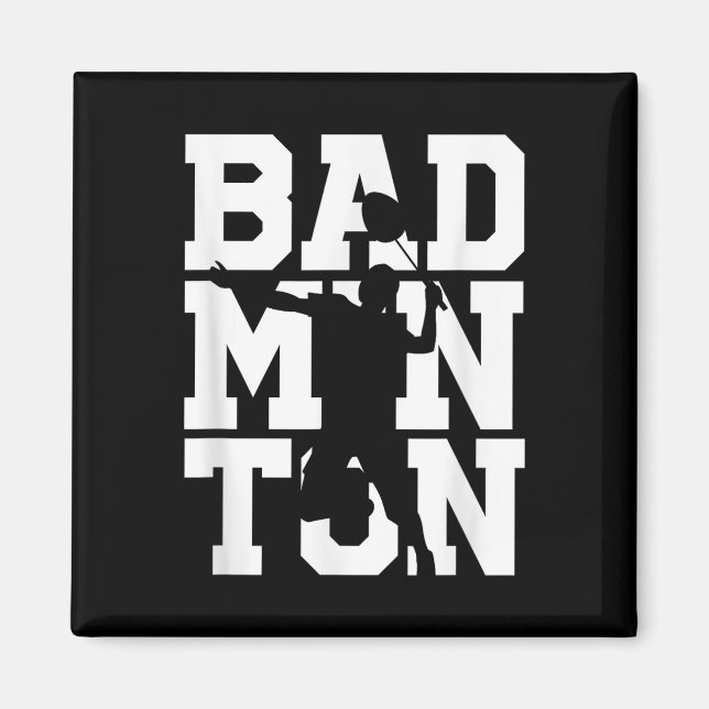 Badminton Player Shot Racket Shuttle Game Athlete  Magnet (Front)