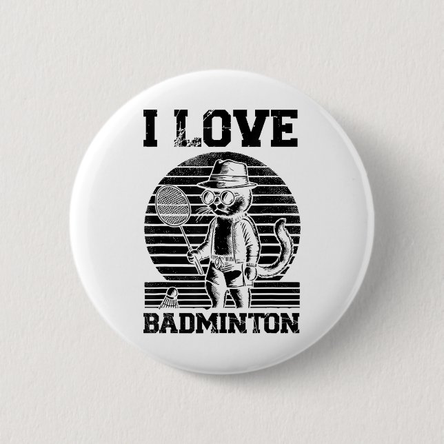 Badminton Player Shuttle  2 Inch Round Button (Front)