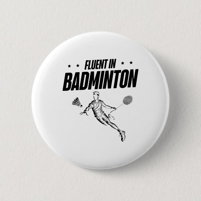 Badminton Player Shuttle 2  Inch Round Button (Front)