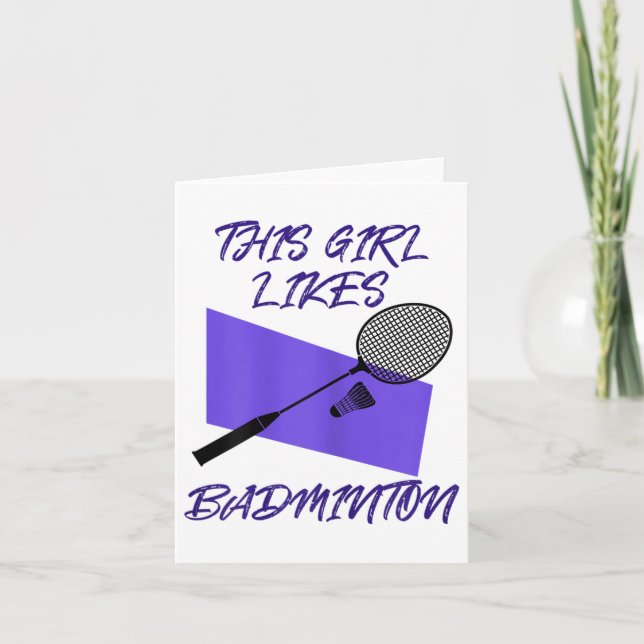 Badminton Player Shuttle Badminton Player  Card (Front)