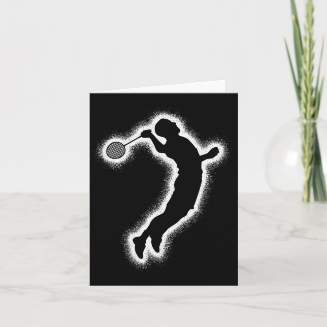 Badminton Player Shuttle Boys Badminton Men  Card (Front)