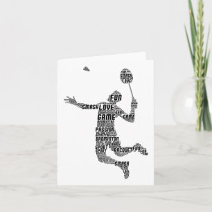 Badminton Player Shuttle Boys Youth Men Card