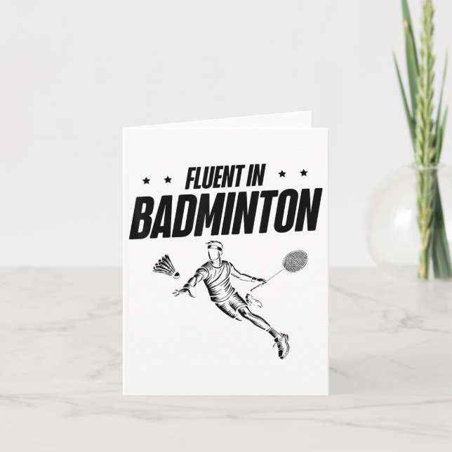 Badminton Player Shuttle  Card (Front)