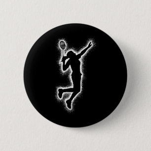 Badminton Player Shuttle Girls Kids Badminton Wome 2 Inch Round Button