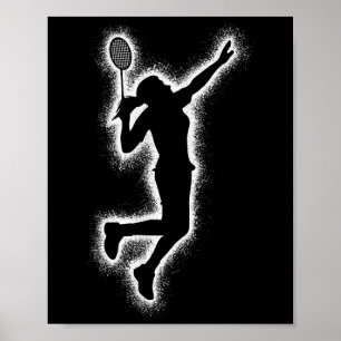 Badminton Player Shuttle Girls Kids Badminton Wome Poster