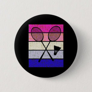 Badminton Player Shuttle Girls Kids Women Youth  2 Inch Round Button