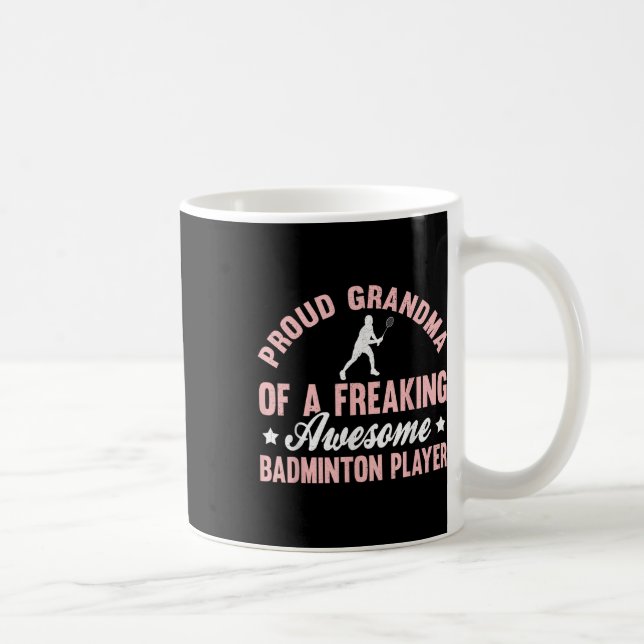Badminton Player Shuttle Grandma  Coffee Mug (Right)