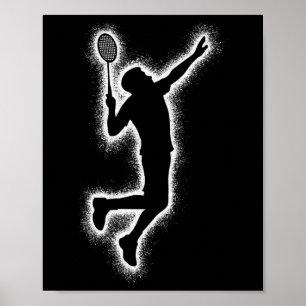 Badminton Player Shuttle Kids Boys Badminton Men  Poster