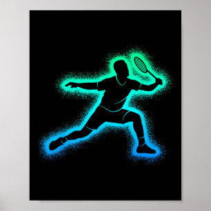 Badminton Player Shuttle Men Kids Badminton Boys  Poster
