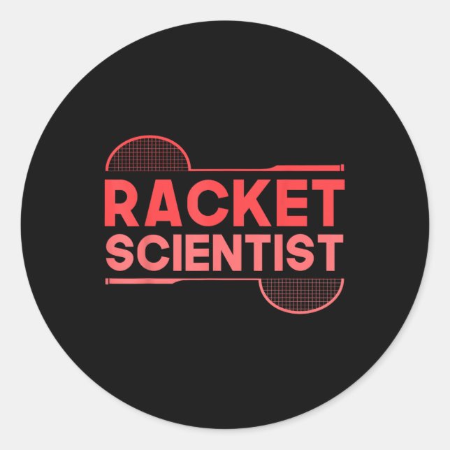 Badminton Player Shuttle Racket Scientist Badminto Classic Round Sticker (Front)