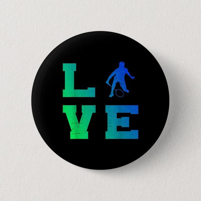 Badminton Player Shuttle Squash Mens Badminton  2 Inch Round Button (Front)