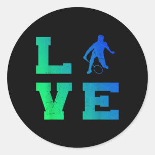 Badminton Player Shuttle Squash Mens Badminton  Classic Round Sticker