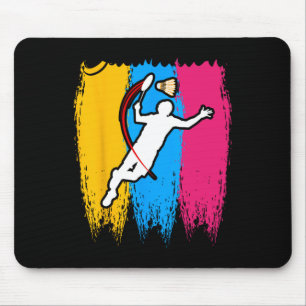 Badminton Player Shuttle Time Smash Rackets Lover  Mouse Pad