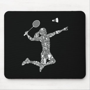 Badminton Player Shuttle Women Girls Mouse Pad