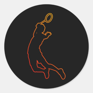 Badminton Player Shuttle Womens Squash Badminton  Classic Round Sticker