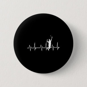 Badminton Player Smash Birdie Kids Men Women  2 Inch Round Button