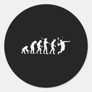 Badminton Player Smash Racket Sport Shuttle Classic Round Sticker