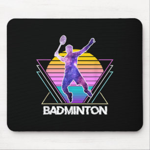 Badminton Player Sports Retro Vintage Vaporwave 90 Mouse Pad
